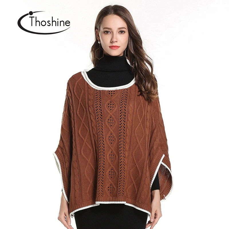 Thoshine Spring Autumn Style Women Knitted Loose Capes Pullovers Half Sleeve Female Casual Ponchos Hollow Out Outerwear Jumpers
Thoshine Spring Autumn Style Women Knitted Loose Capes Pullovers Half Sleeve Female Casual Ponchos Hollow Out Outerwear Jumpers