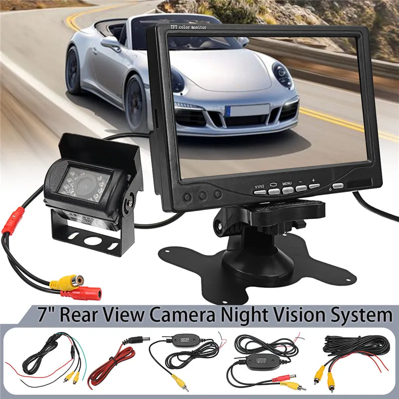 Car Rear View Camera with 7inch LCD Monitor Rearview Display Monitor Remote control Night vision View Camera for Truck vehicle
Car Rear View Camera with 7inch LCD Monitor Rearview Display Monitor Remote control Night vision View Camera for Truck vehicle