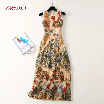 Runway Designer 2019 Summer Dress Women Sleeveless Red Floral Embroidery Vintage Mesh Long Dresses Vestidoes Robe Femme Vestidos
Runway Designer 2019 Summer Dress Women Sleeveless Red Floral Embroidery Vintage Mesh Long Dresses Vestidoes Robe Femme Vestidos