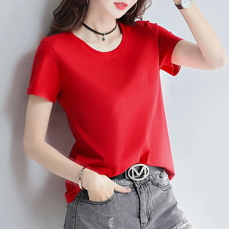 Korea 2019 Summer tshirt BF Cotton White Basic Short Sleeve Ladies T-shirts Bottoming T Shirt Casual Harajuku Women Top Tshirt
Korea 2019 Summer tshirt BF Cotton White Basic Short Sleeve Ladies T-shirts Bottoming T Shirt Casual Harajuku Women Top Tshirt