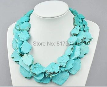 Wedding Woman Light Blue Slice Stone Necklace Woman Party Exaggerated Necklace 3 LayerJewelry
Wedding Woman Light Blue Slice Stone Necklace Woman Party Exaggerated Necklace 3 LayerJewelry