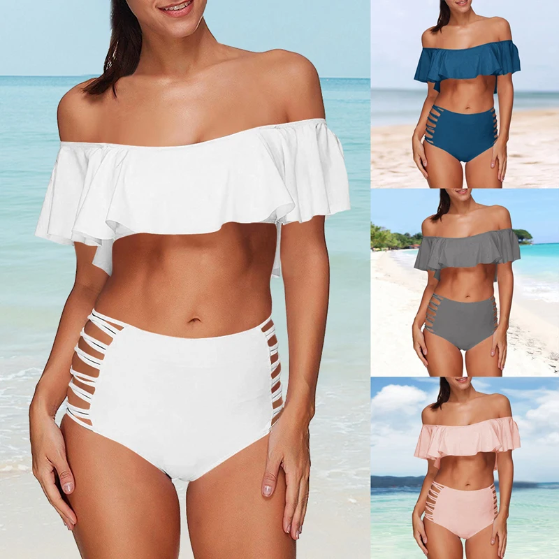 Ruffle Swimwear Women Off Shoulder Swimming Suit High Waist Swimsuit Female Separate Bikini Set Vintage Bandeau Bathing Suits
Ruffle Swimwear Women Off Shoulder Swimming Suit High Waist Swimsuit Female Separate Bikini Set Vintage Bandeau Bathing Suits
