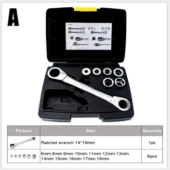7/10pcs 6mm-19m Ratchet Wrench Set Double Head Socket Wrench Metric Auto Repair Tools with Box 40CR-V Tools
7/10pcs 6mm-19m Ratchet Wrench Set Double Head Socket Wrench Metric Auto Repair Tools with Box 40CR-V Tools
