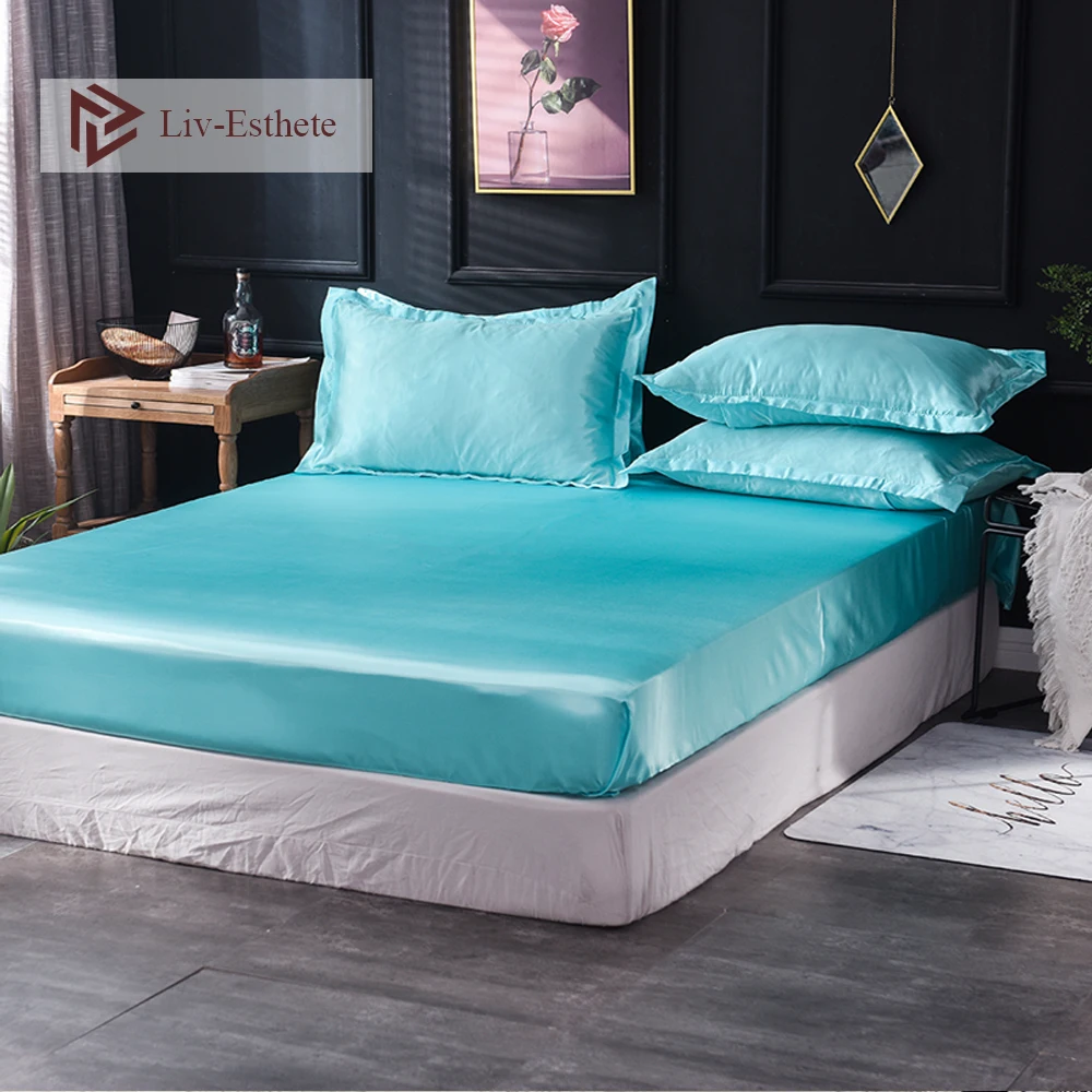 Liv-Esthete Wholesale Luxury 100% Silk Light Blue Fitted Sheet Silky Mattress Cover Elastic Band Decor Bed Sheets For Women Men
Liv-Esthete Wholesale Luxury 100% Silk Light Blue Fitted Sheet Silky Mattress Cover Elastic Band Decor Bed Sheets For Women Men