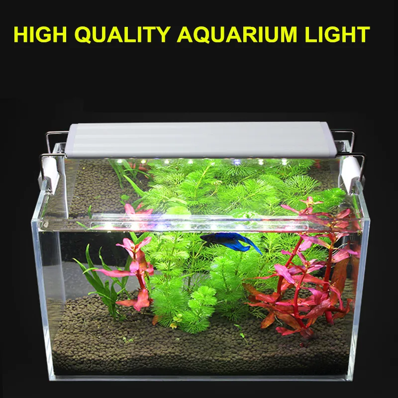 

LED Aquarium Light Plants Grow Light 3W/4W/6W/8W/10W Aquatic Plant Lighting Waterproof Clip-on Lamp For Fish Tank Extensible