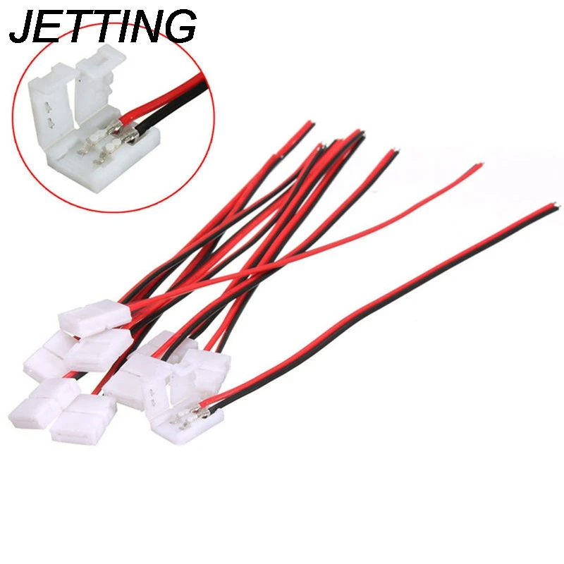 JETTING 10Pcs/lot PCB Cable 2 Pin LED Strip Connectors 3528/5050 8mm / 10mm Width PCB Ribbon Single Color Adapter Wholesale
JETTING 10Pcs/lot PCB Cable 2 Pin LED Strip Connectors 3528/5050 8mm / 10mm Width PCB Ribbon Single Color Adapter Wholesale