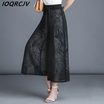 Women Chiffon Wide Leg Pants Summer 2019 Casual Fashion High Waist Loose Split Fork fake Two Pants Thin Printed pants Female 
Women Chiffon Wide Leg Pants Summer 2019 Casual Fashion High Waist Loose Split Fork fake Two Pants Thin Printed pants Female