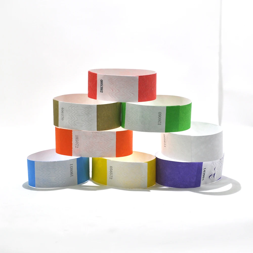 Solid NEW Color 1" Tyvek Wristbands Stub Detachable for ID Paper Wristbands for Party Events,Black Imprint Only 500 Pieces
Solid NEW Color 1" Tyvek Wristbands Stub Detachable for ID Paper Wristbands for Party Events,Black Imprint Only 500 Pieces