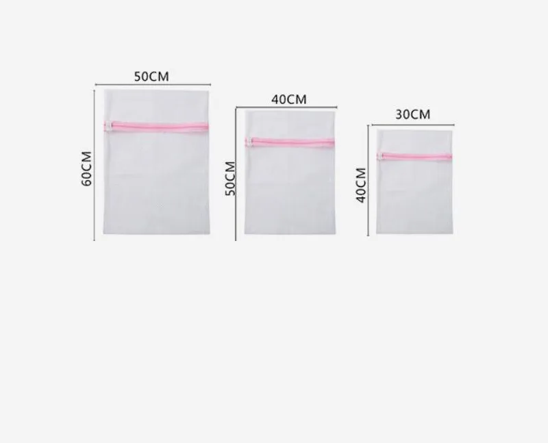 3 Sizes Zippered Mesh Laundry Wash Bags Foldable Delicates Lingerie Bra Socks Underwear Washing Machine Clothes Protection Net
