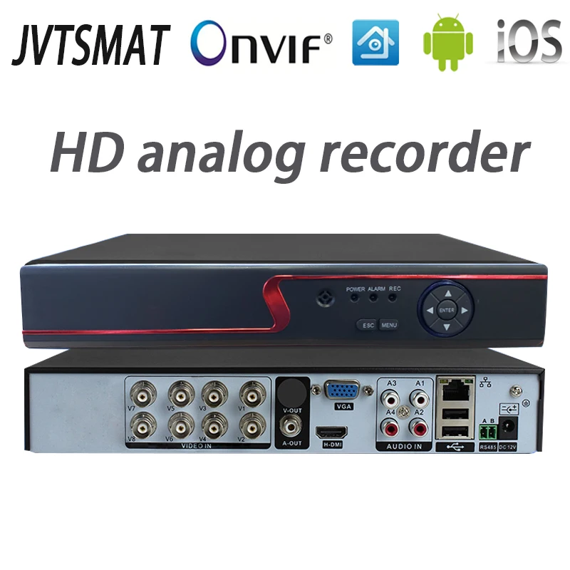 

jvtsmart AHD DVR 4Channel 8Channel Video Recorder 5in1 CCTV AHD CVI TVI Analog IP Hybrid Security DVR 1080P 1080n NVR 4CH 8CH xm