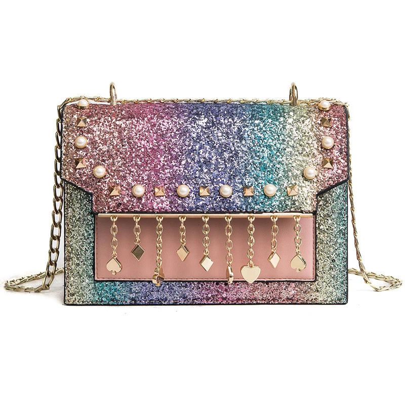 Wild Sequin Chain Messenger Bag Fashion Ladies Shoulder Bag Mini Party Crossbody Bags For Women Color Fringe pocket Purse
Wild Sequin Chain Messenger Bag Fashion Ladies Shoulder Bag Mini Party Crossbody Bags For Women Color Fringe pocket Purse