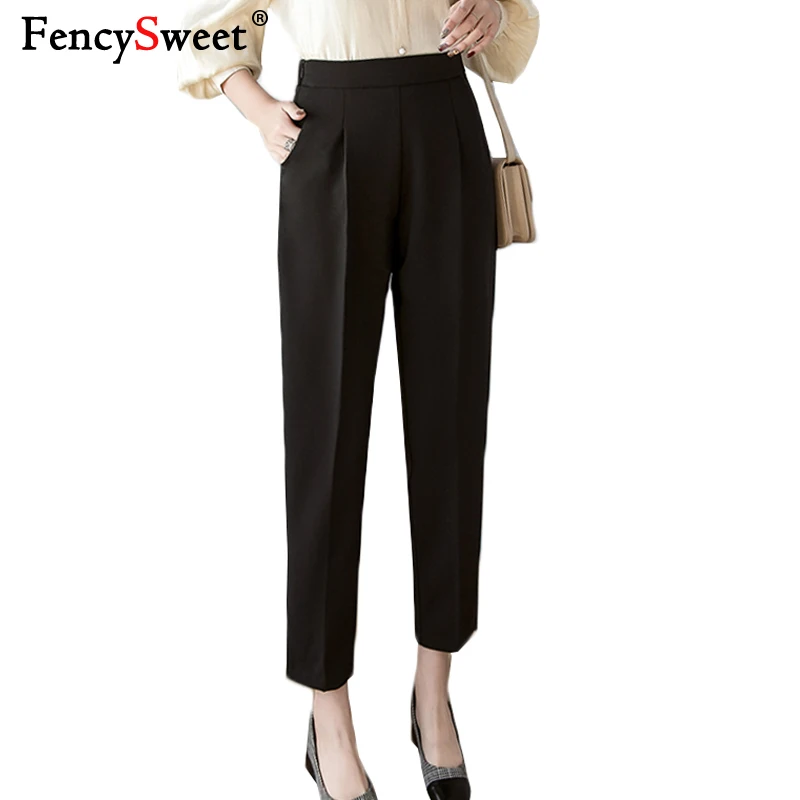Fencysweet Summer Women Harem Pants High Waist Straight Leg Ankle Length Woman Trousers Korean Solid OL Plus Size Pants Black
Fencysweet Summer Women Harem Pants High Waist Straight Leg Ankle Length Woman Trousers Korean Solid OL Plus Size Pants Black