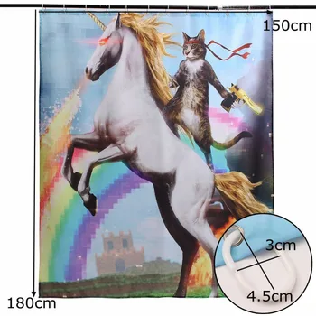 Waterproof Bathroom Shower Curtain Uni-angle Animal and Cat Pattern Polyester Fabric with 12 Hooks 150x180cm Quality
Waterproof Bathroom Shower Curtain Uni-angle Animal and Cat Pattern Polyester Fabric with 12 Hooks 150x180cm Quality