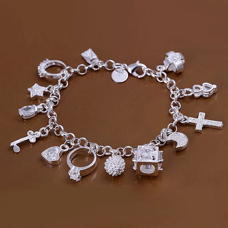 Silver Lovely Charm Bracelets & Bangles With 13 Charms Bracelet Bangle For Women Jewelry Personalized Bracelet
Silver Lovely Charm Bracelets & Bangles With 13 Charms Bracelet Bangle For Women Jewelry Personalized Bracelet