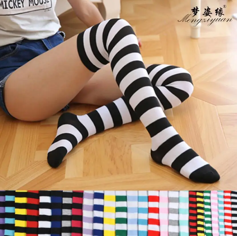 Women Girls Over Knee Long Stripe Printed Thigh High Striped Cotton Socks 22 Colors Sweet Cute Plus Size Overknee Socks
Women Girls Over Knee Long Stripe Printed Thigh High Striped Cotton Socks 22 Colors Sweet Cute Plus Size Overknee Socks