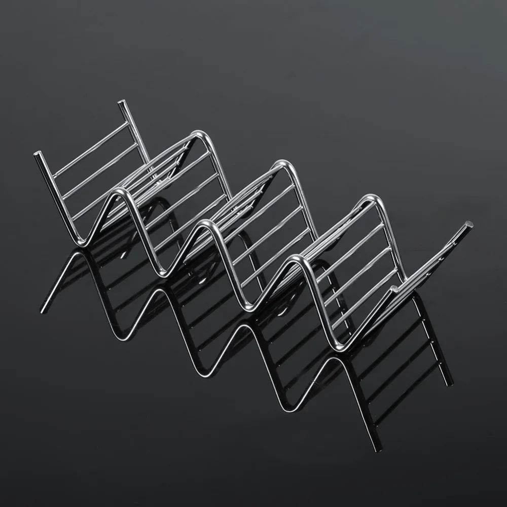 WALFRONT Taco Rack Practical Taco Holder 4 Wave Shape Stainless Steel Food Rack Hard Shells Kitchen Tools Taco Shell Holder
WALFRONT Taco Rack Practical Taco Holder 4 Wave Shape Stainless Steel Food Rack Hard Shells Kitchen Tools Taco Shell Holder