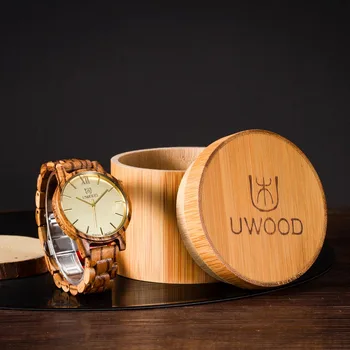 

Hot! Luxury Brand Men's Wooden Women Quartz Watch with Luminous Hands Metal Case 30M Water Resistance With Gift Box