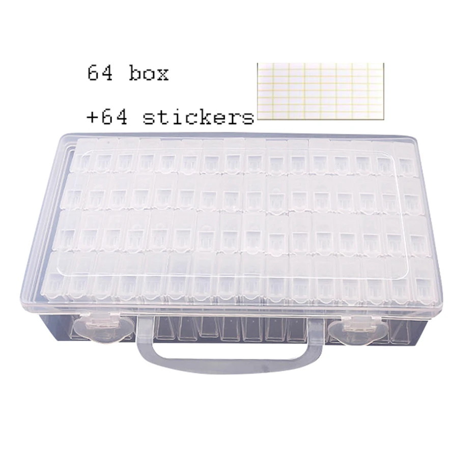 64/pcs Diamond Painting Tools Beads Container Rhinestone Diamond Embroidery Stone Storage Accessory Mosaic Convenience Box
64/pcs Diamond Painting Tools Beads Container Rhinestone Diamond Embroidery Stone Storage Accessory Mosaic Convenience Box