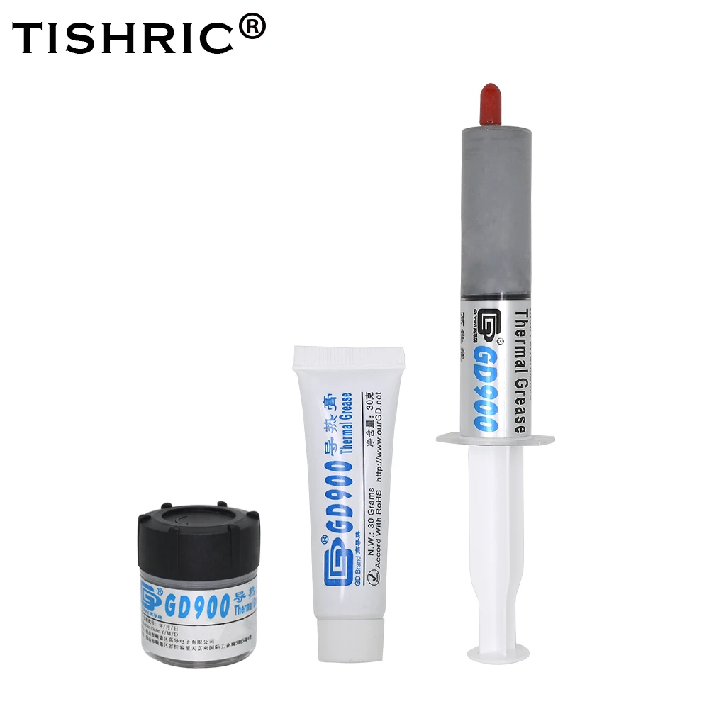 TISHRIC GD900 Thermal Grease Paste Thermal Paste for CPU Cooler PC Fan Silver Thermally Conductive Adhesive GD900 30g/Heatsink
TISHRIC GD900 Thermal Grease Paste Thermal Paste for CPU Cooler PC Fan Silver Thermally Conductive Adhesive GD900 30g/Heatsink