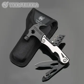 Multifunction Claw Hammer Multitool Folding Knife Screwdriver Bit Set with LED Light Hamer 
Multifunction Claw Hammer Multitool Folding Knife Screwdriver Bit Set with LED Light Hamer