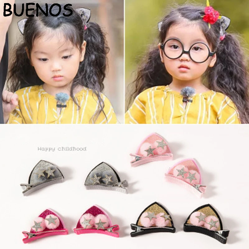 BUENOS 2pcs/Set Cute Hair Clips For Girls Glitter cat ear Hairpins Cat Ears Bunny Barrettes Kids Hair Accessories CE0546
BUENOS 2pcs/Set Cute Hair Clips For Girls Glitter cat ear Hairpins Cat Ears Bunny Barrettes Kids Hair Accessories CE0546