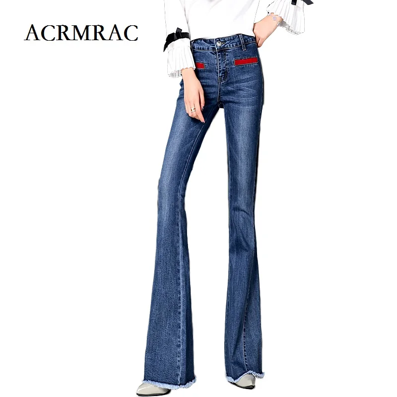 ACRMRAC Women Spring and autumn High waist Elasticity Slim tassel Burr leg opening Small Flare Pants Long pants Jeans Women
ACRMRAC Women Spring and autumn High waist Elasticity Slim tassel Burr leg opening Small Flare Pants Long pants Jeans Women