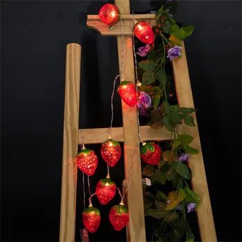 Red Strawberry Fruit Light String Children's room Decoration Lamp 10LED Perfect holiday decoration Plastic Strawberry LED Light
Red Strawberry Fruit Light String Children's room Decoration Lamp 10LED Perfect holiday decoration Plastic Strawberry LED Light