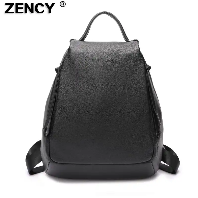 black leather backpack silver hardware