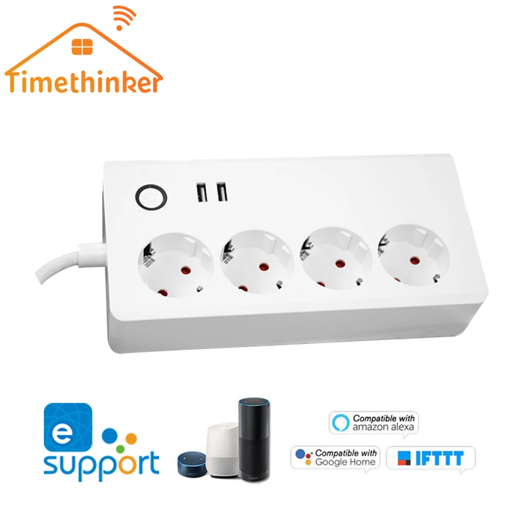 Timethinker Ewelink Wifi Power Strip for Alexa Google Home EU Plug Timer Socket Smart Home Automation Remote Control 2 USB Ports
Timethinker Ewelink Wifi Power Strip for Alexa Google Home EU Plug Timer Socket Smart Home Automation Remote Control 2 USB Ports