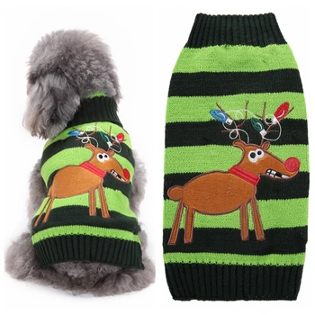 Christmas Dog Clothes Green Reindeer Striped Dog Sweater Festival Sweaters Puppy Autumn / Winter Dogs Clothing Supplies Sweater
Christmas Dog Clothes Green Reindeer Striped Dog Sweater Festival Sweaters Puppy Autumn / Winter Dogs Clothing Supplies Sweater