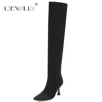 Lsewilly Patchwork Stretch Fabric Sock Boots Vintage Pointed High Heel Women Over The Knee Boots Strange Heel Winter Shoes E13
Lsewilly Patchwork Stretch Fabric Sock Boots Vintage Pointed High Heel Women Over The Knee Boots Strange Heel Winter Shoes E13
