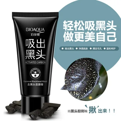 

BIOAQUA Activated Carbon Remove Blackhead Mask noir Masque Pores Bande Noir Peel holika holika Soins du visage Traitement de