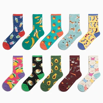 PEONFLY 5pairs/lot Women Socks Funny Cartoon Juice Avocado Banana Fruits Happy Cute Female Hip Hop Skate Hosiery Autumn Sokken
PEONFLY 5pairs/lot Women Socks Funny Cartoon Juice Avocado Banana Fruits Happy Cute Female Hip Hop Skate Hosiery Autumn Sokken
