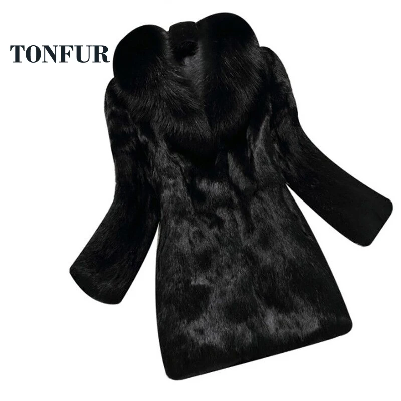 Luxury Big Genuine Full pelt Rabbit Fur Coat With Real Natural Fox Fur Collar Hot Wholesale Customize Plus Size Overcoat SR100
Luxury Big Genuine Full pelt Rabbit Fur Coat With Real Natural Fox Fur Collar Hot Wholesale Customize Plus Size Overcoat SR100