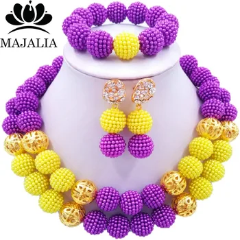 Majalia Fashion Purple and Yellow Lady Nigerian Wedding African Jewelry Set Plastic Beads Bride Jewelry Set Free Shipping 2QW057
Majalia Fashion Purple and Yellow Lady Nigerian Wedding African Jewelry Set Plastic Beads Bride Jewelry Set Free Shipping 2QW057