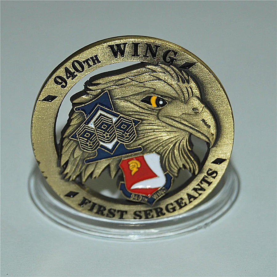 US AIR FORCE 940TH WING FIRST SERGEANTS CHALLENGE COIN, USAF METAL COINS 50PCS/LOT, DHL FREE SHIPPING
US AIR FORCE 940TH WING FIRST SERGEANTS CHALLENGE COIN, USAF METAL COINS 50PCS/LOT, DHL FREE SHIPPING