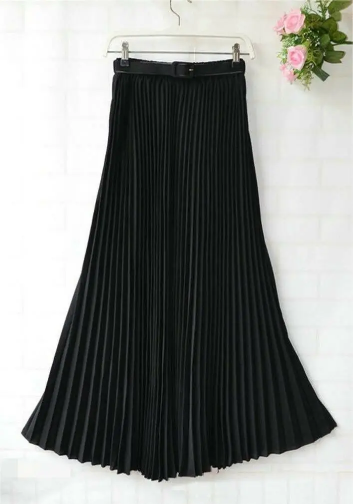 Hot 2019 Women Skirt Belt Ladies Retro Maxi Chiffon Bohemian Loose High Waist Pleated Solid Fashion Casual Long Skirts One Size
Hot 2019 Women Skirt Belt Ladies Retro Maxi Chiffon Bohemian Loose High Waist Pleated Solid Fashion Casual Long Skirts One Size