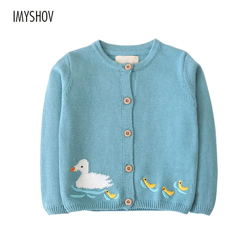 2018 Autumn Winter Children Cotton Knitted Cardigan For Girls Sweaters Long Sleeve Duck Embroidery Toddler Kids Jumper Clothing
2018 Autumn Winter Children Cotton Knitted Cardigan For Girls Sweaters Long Sleeve Duck Embroidery Toddler Kids Jumper Clothing