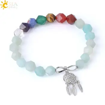 CSJA Chakra Natural Stone Multifaceted Beads Bracelet Infinite & Dream Catcher Charms Pendant Bracelets Reiki Women Jewelry F952
CSJA Chakra Natural Stone Multifaceted Beads Bracelet Infinite & Dream Catcher Charms Pendant Bracelets Reiki Women Jewelry F952