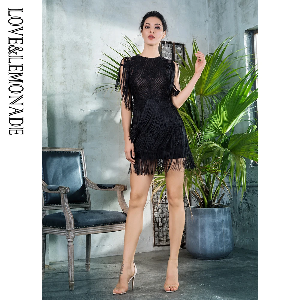 Love&Lemonade Black Round Neck Lace Fringed Decorative Dot Mesh Party Dress LM81272
Love&Lemonade Black Round Neck Lace Fringed Decorative Dot Mesh Party Dress LM81272