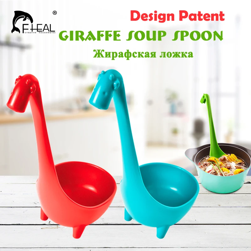 FHEAL 1 шт. креативная суповая ложка с жирафом длинной ручкой милая столовая посуда