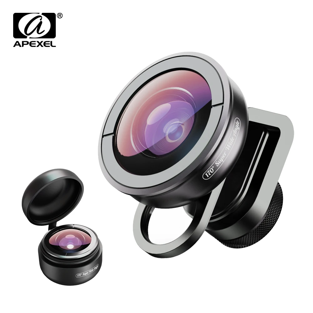 

APEXEL HD optic phone lens 170 degree super wide angle lens Camera optical Lenses for iPhonex xs max xiaomi all smartphone