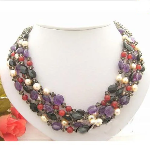 Perfect Handmade Luck Pearl Jewellery,White Natural Pearls Smoky Qu-artz,Ame-thyst,Carne-lian Necklace,New Free Shipping
Perfect Handmade Luck Pearl Jewellery,White Natural Pearls Smoky Qu-artz,Ame-thyst,Carne-lian Necklace,New Free Shipping