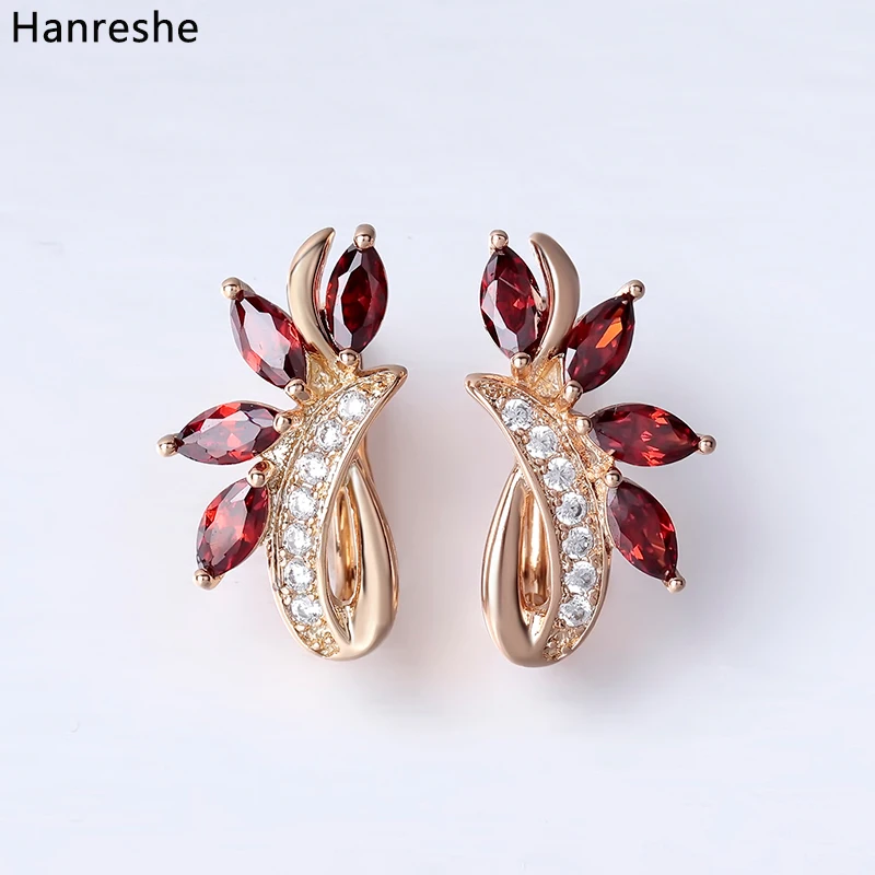 Фото Fashion Inlay Red Horse Eye Natural Zircon Small Stud Earrings Women Rose Gold Christmas Gift Crystal Earings Jewelry | Украшения и