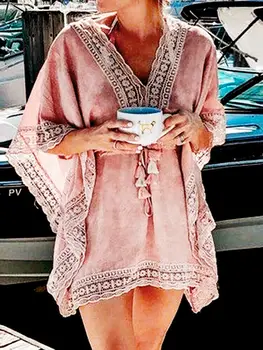 Boho Beach Woman Lace Crochet Hollow Mini Cover-Ups Dress Elastic Collect Waist Swimwear Kaftan Batwing Swimsuit Cover Up
Boho Beach Woman Lace Crochet Hollow Mini Cover-Ups Dress Elastic Collect Waist Swimwear Kaftan Batwing Swimsuit Cover Up