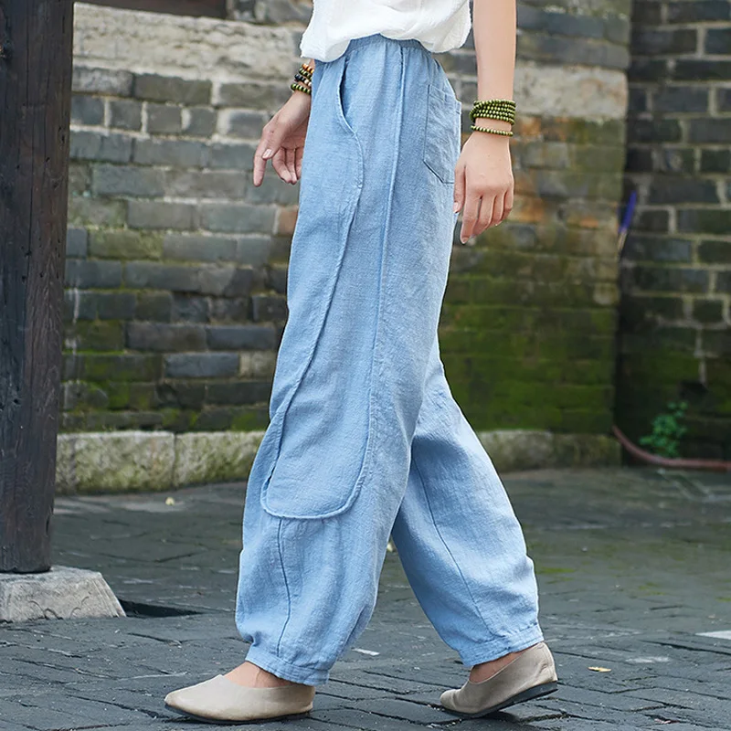 Johnature 2019 Autumn New Patchwork Women Straight Pants Vintage Cotton Linen Trouser High Quality Elastic Waist Loose Pants
Johnature 2019 Autumn New Patchwork Women Straight Pants Vintage Cotton Linen Trouser High Quality Elastic Waist Loose Pants