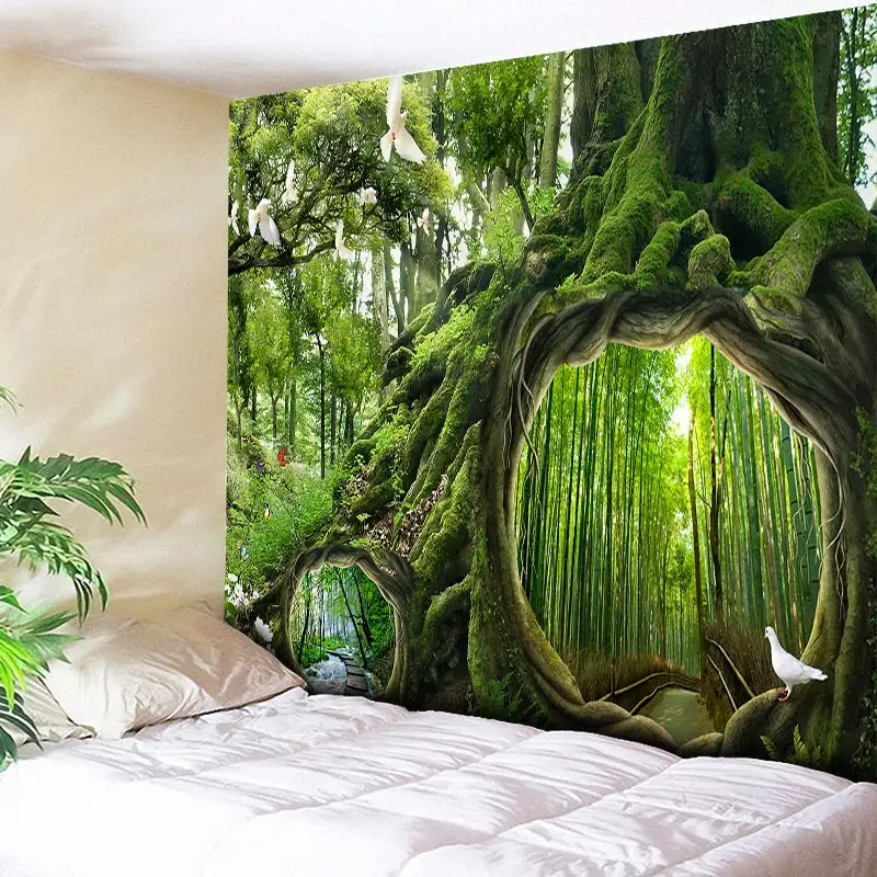 Hippie Night Scenery Print Tapestry New Room Wall Hanging Tapestries Home Decor