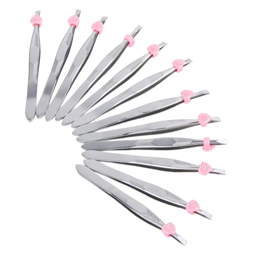 12Pcs/pack Stainless Steel Slanted Eyebrow Tweezers Face Hair Removal Clip Makeup Tool Women Cosmetics Beauty Wholesale
12Pcs/pack Stainless Steel Slanted Eyebrow Tweezers Face Hair Removal Clip Makeup Tool Women Cosmetics Beauty Wholesale
