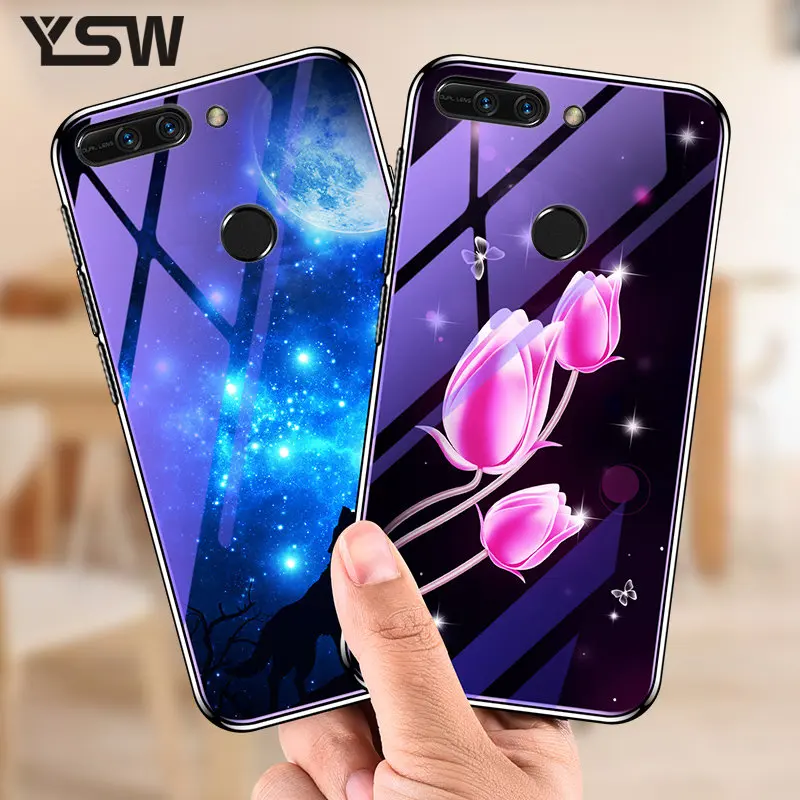 YSW Tempered Glass Case For Huawei Honor 8 Pro 7X 9 V10 V9 Plating Blue Light Luxury Protective Phone Cover Flowers Pattern
YSW Tempered Glass Case For Huawei Honor 8 Pro 7X 9 V10 V9 Plating Blue Light Luxury Protective Phone Cover Flowers Pattern