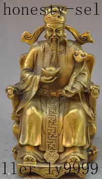Chinese Brass copper Mammon God Wealth yuanbao seat dragon chair ruyi Statue
Chinese Brass copper Mammon God Wealth yuanbao seat dragon chair ruyi Statue